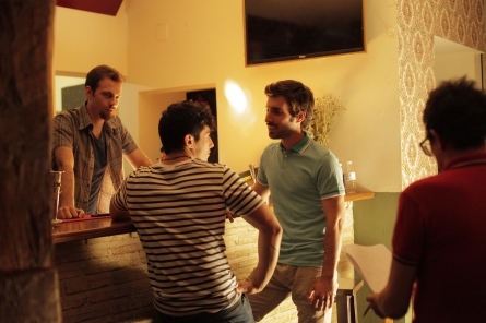 Jorge de Guillae rodando junto a Alberto Campón y Aarón García Sampedro